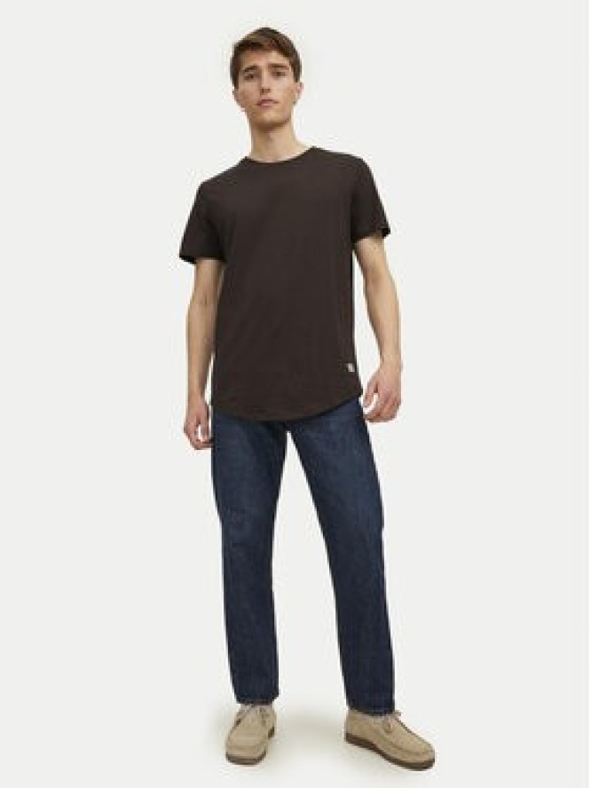 Jack&Jones T-Shirt Jjenoa 12113648 Brązowy Long Line Fit