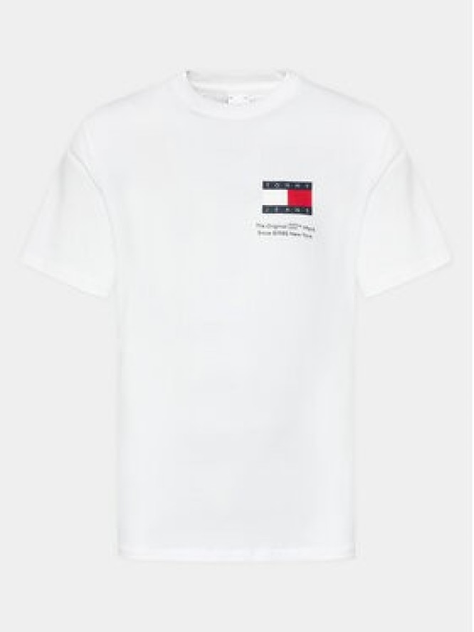 Tommy Jeans T-Shirt Essential Flag DM0DM18263 Biały Slim Fit
