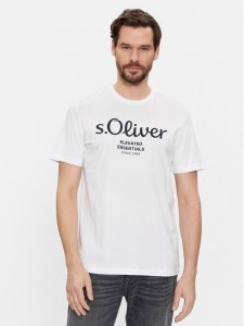s.Oliver T-Shirt 2139909 Biały Regular Fit