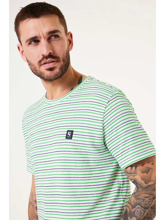 Garcia Koszulka w kolorze zielono-granatowo-białym rozmiar: XXL