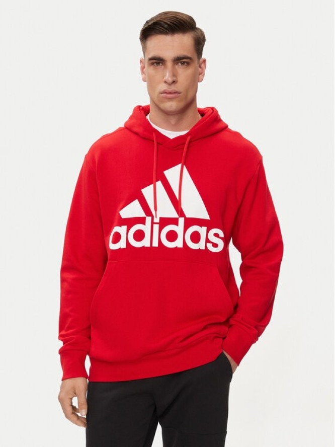 adidas Bluza Essentials French Terry Big Logo Hoodie IC9365 Czerwony Regular Fit