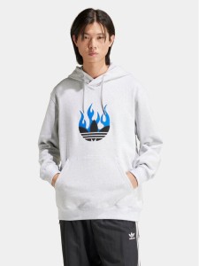 adidas Bluza Flames Logo IS2947 Szary Regular Fit