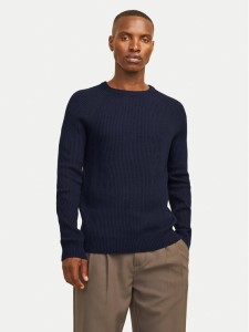 Jack&Jones Sweter Pannel 12258471 Granatowy Regular Fit