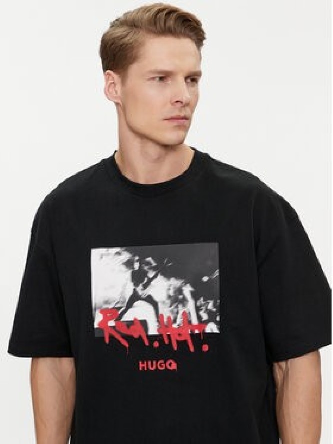 Hugo T-Shirt Domenade 50504871 Czarny Oversize