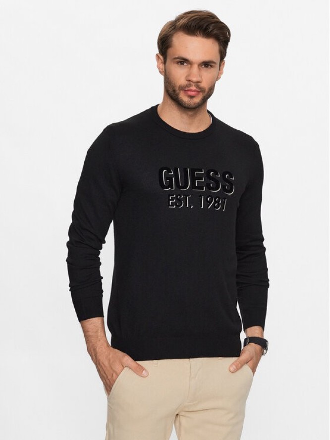 Guess Sweter Virgil M3YR03 Z3052 Czarny Regular Fit