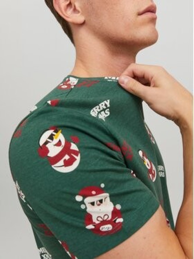 Jack&Jones T-Shirt Christmas 12221442 Zielony Regular Fit