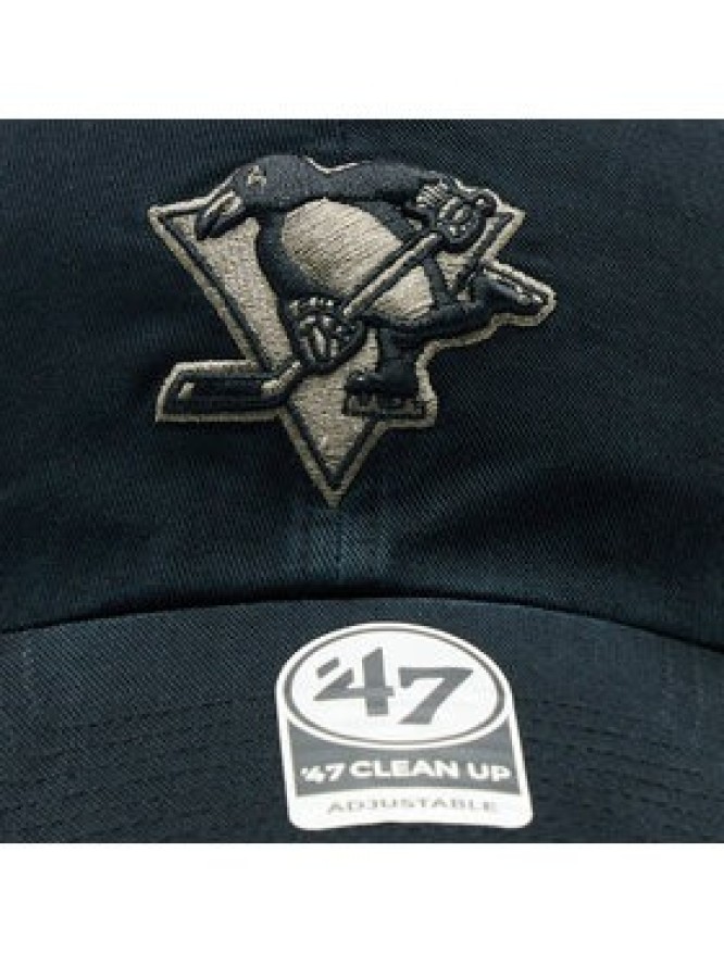 47 Brand Czapka z daszkiem NHL Pittsburgh Penguins Ballpark Camo '47 CLEAN UP H-BPCAM15GWS-BK Czarny