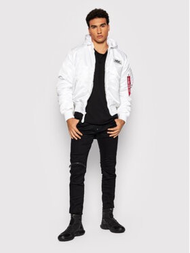 Alpha Industries Kurtka bomber Back Print 128113 Biały Regular Fit