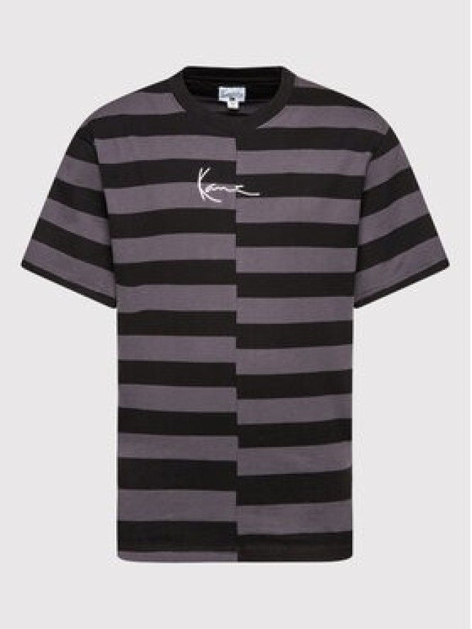 Karl Kani T-Shirt Small Signature Split Stripe 6033291 Szary Regular Fit
