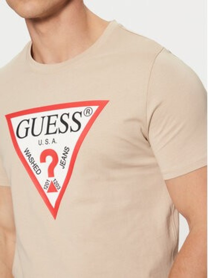 Guess T-Shirt M2YI71 I3Z14 Beżowy Slim Fit