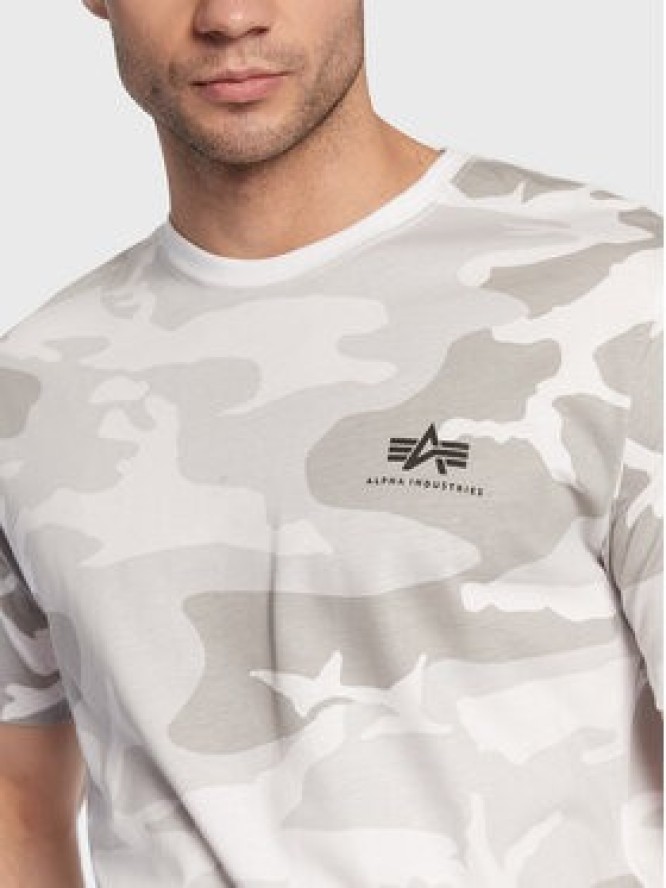 Alpha Industries T-Shirt Backprint T Camo 128507C Biały Regular Fit