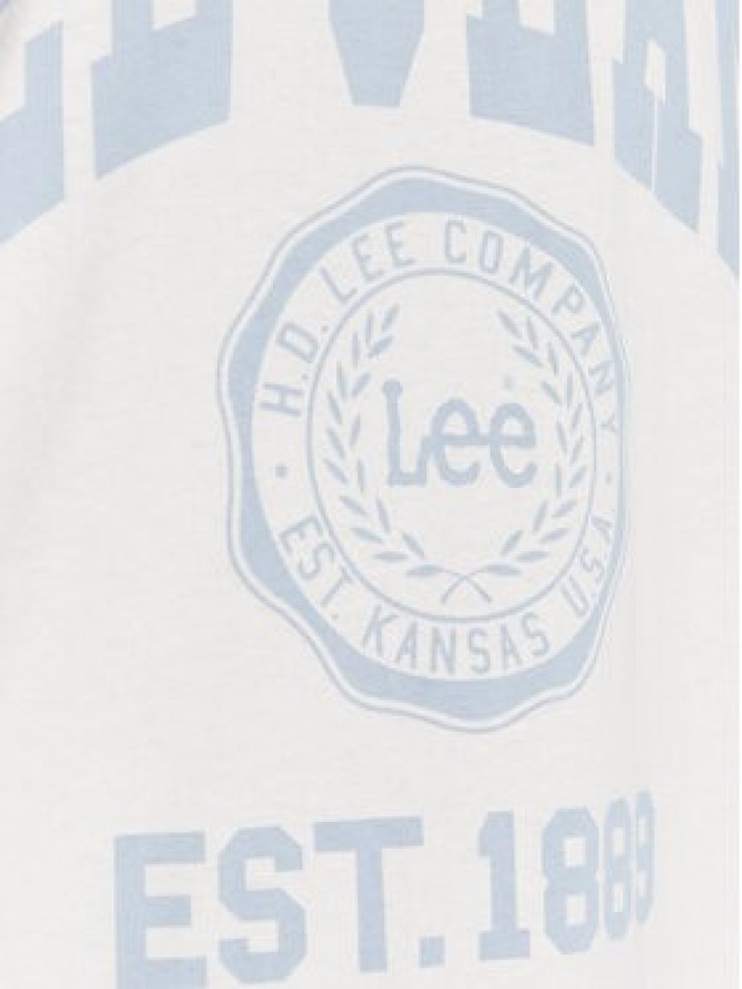 Lee T-Shirt Varsity L69CFENQ 112322787 Écru Loose Fit
