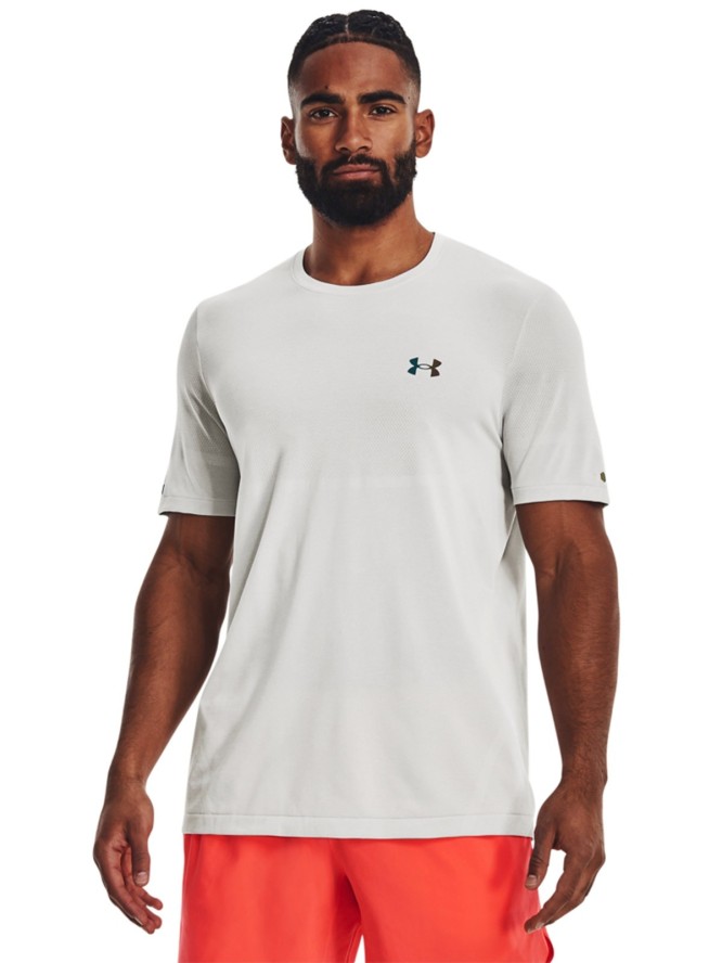 Koszulka treningowa męska Under Armour UA Rush Seamless Legacy Ss - biała