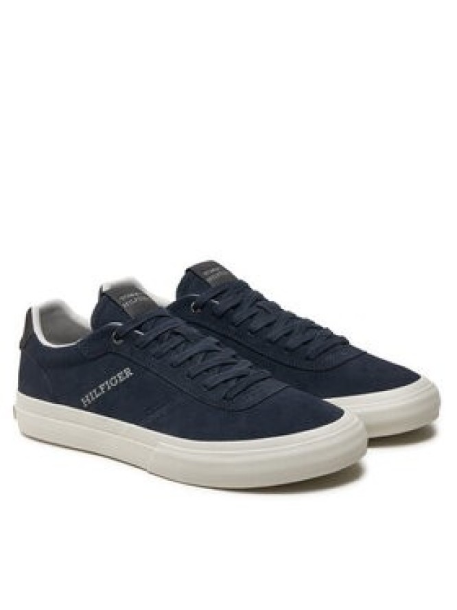 Tommy Hilfiger Sneakersy Th Hi Vulc Low Street Suede FM0FM05112 Granatowy