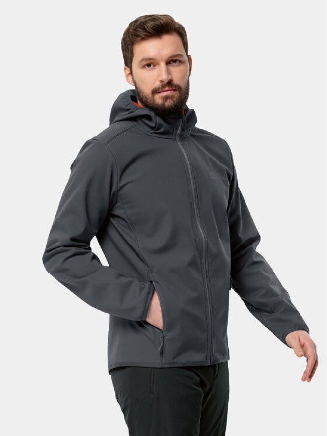 Jack Wolfskin Kurtka softshell Bornberg Hoody 1307471 Czarny Regular Fit