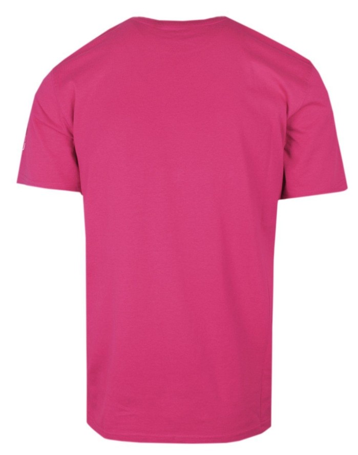 T-Shirt Męski - Róż, Magenta z Nadrukiem - Pako Jeans