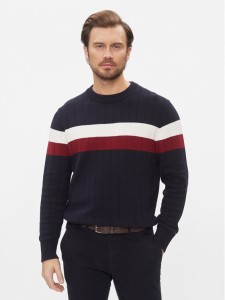 Tommy Hilfiger Sweter MW0MW33094 Granatowy Regular Fit