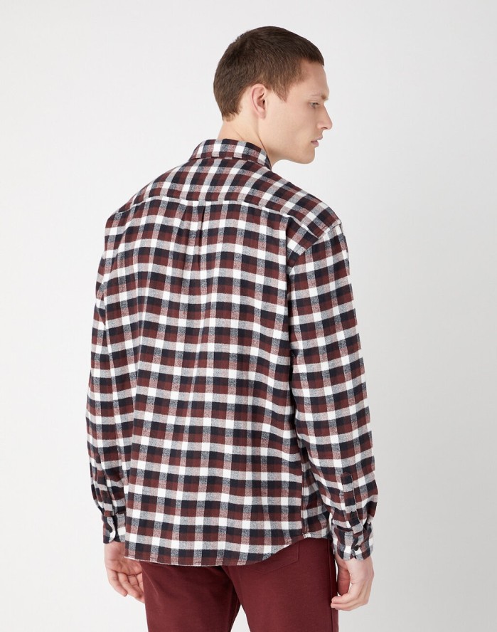 WRANGLER 1 PKT SHIRT MĘSKA KOSZULA MATERIAŁOWA W KRATKĘ KRATA DŁUGI RĘKAW W5D6LAH45