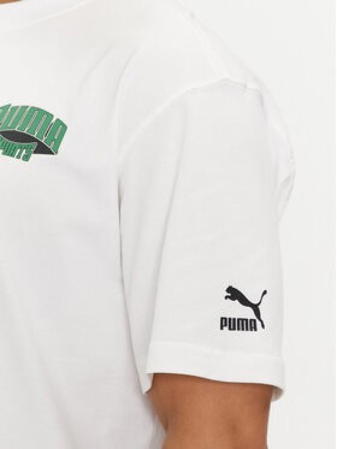 Puma T-Shirt For The Fanbase Graphic 624395 Biały Relaxed Fit