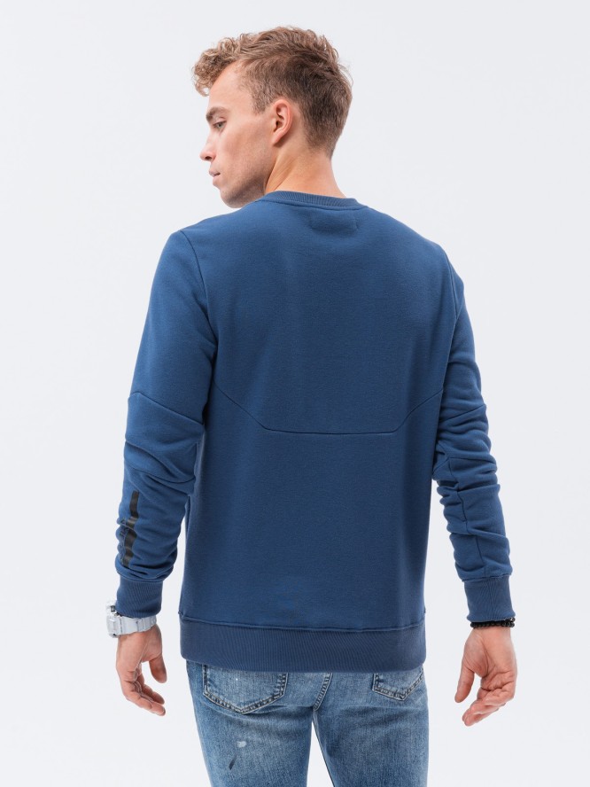 Bluza męska z kieszenią zapinaną na zamek - jeansowa V6 B1349 - XL