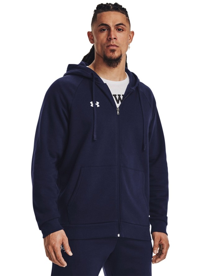 Bluza dresowa męska Under Armour UA Rival Fleece Fz Hoodie - granatowa