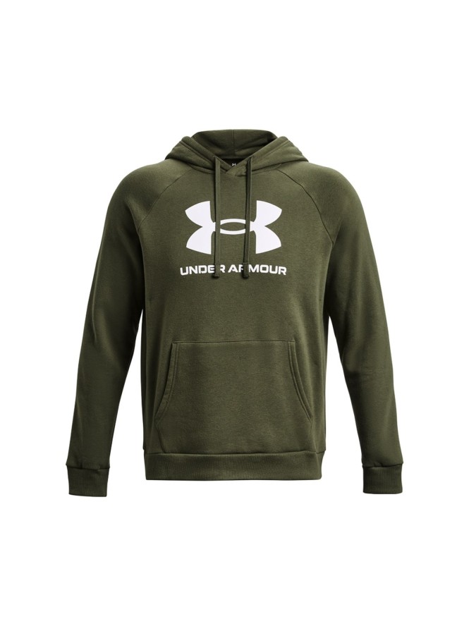 Bluza dresowa nierozpinana z kapturem męska Under Armour UA Rival Fleece Logo HD - oliwkowa/khaki