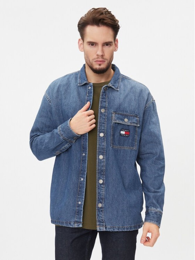 Tommy Jeans Koszula jeansowa Classic DM0DM16598 Granatowy Overshirt Fit