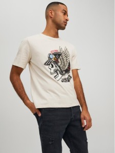 Jack&Jones T-Shirt Roxbury 12227779 Beżowy Regular Fit