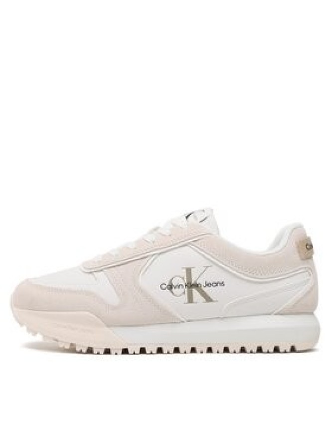 Calvin Klein Jeans Sneakersy Toothy Runner Irregular Lines YM0YM00624 Biały