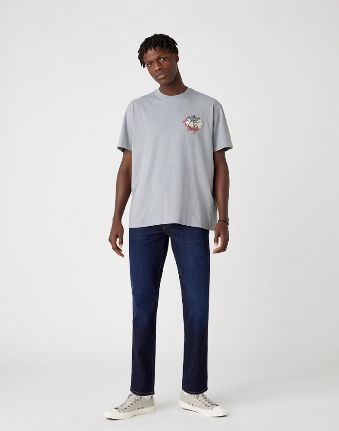 MĘSKI T-SHIRT WRANGLER SS CAR TEE MONUMENT GREY W7APGF174 112131355