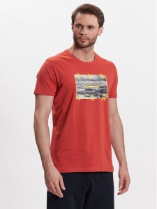 Volcano T-Shirt T-Surfis M02032-S23 Pomarańczowy Regular Fit