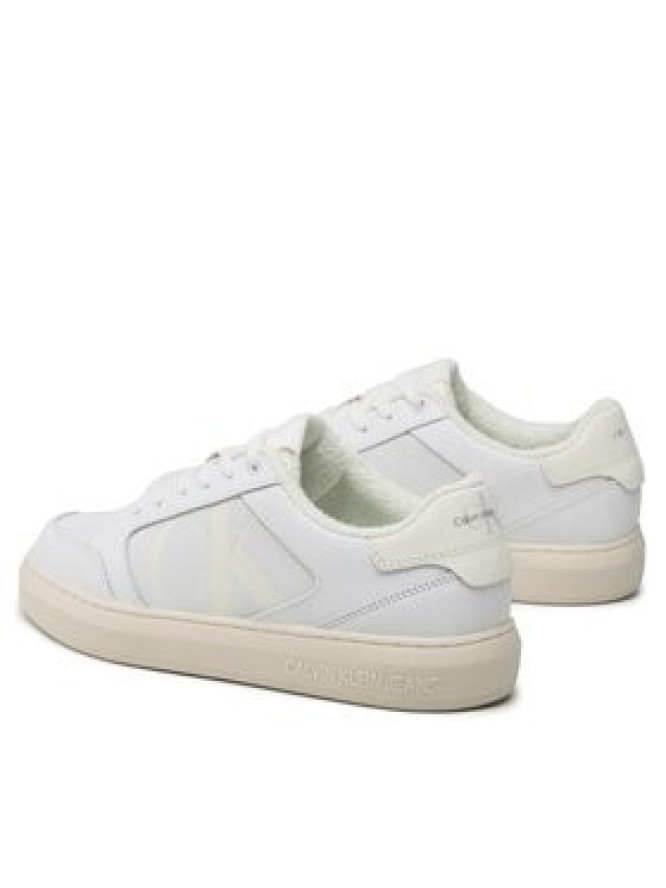 Calvin Klein Jeans Sneakersy Casual Cupsole Lth-Pu Mono YM0YM00573 Biały