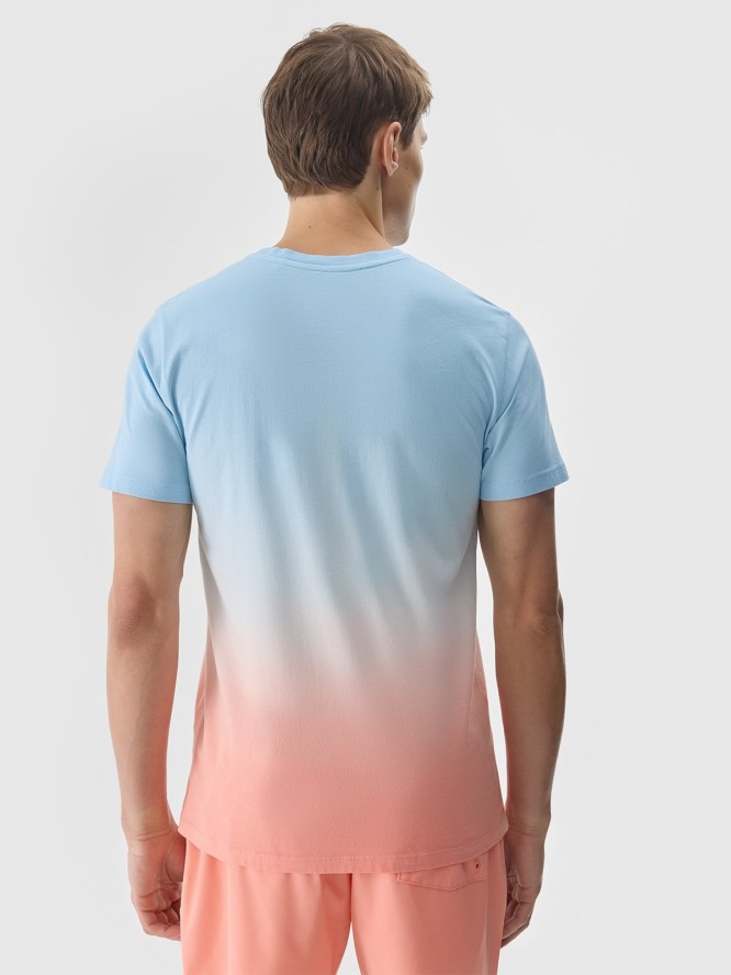 T-shirt z nadrukiem męski - niebieski
