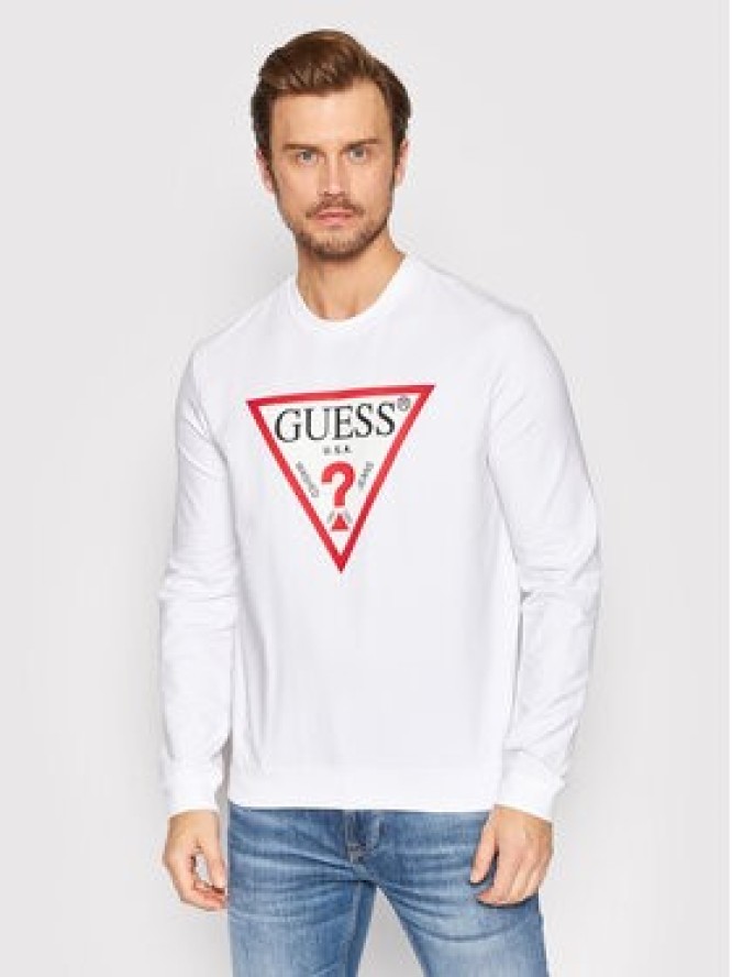 Guess Bluza Audley M2YQ37 K6ZS1 Biały Slim Fit