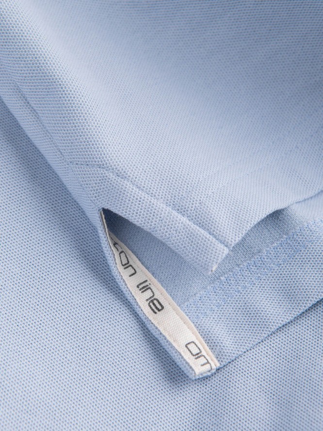 Koszulka męska polo z dzianiny pique - jasnoniebieski V17 S1374 - XXL