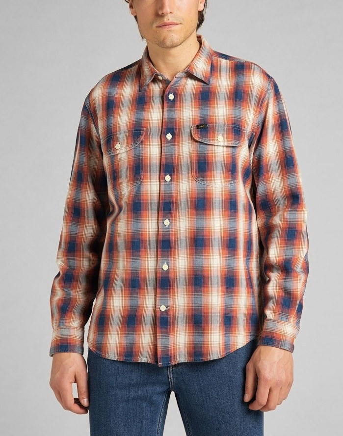 LEE WORKER SHIRT BURNT OCHRE L68HMJBH