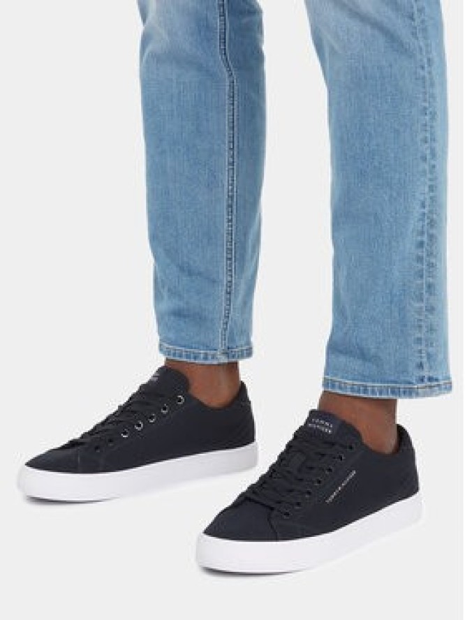 Tommy Hilfiger Tenisówki Th Hi Vulc Low Canvas FM0FM04882 Granatowy