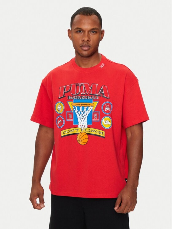 Puma T-Shirt Crowd Craze 2 627215 Czerwony Oversize