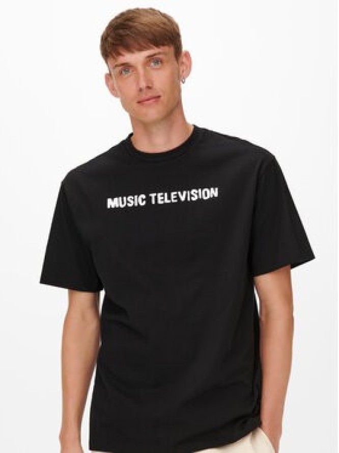 Only & Sons T-Shirt MTV 22022779 Czarny Relaxed Fit