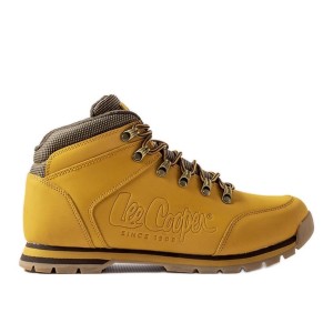 Żółte skórzane buty Lee Cooper LCJ-21-01-0706M