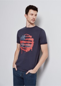 Granatowy T-shirt męski TOP GUN