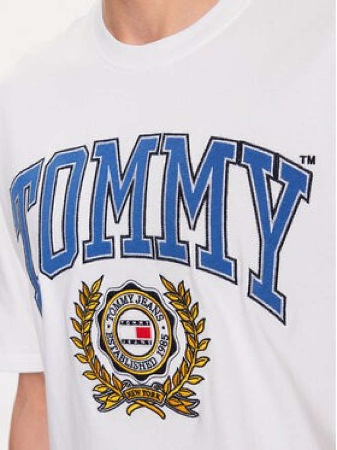 Tommy Jeans T-Shirt DM0DM16832 Biały Relaxed Fit