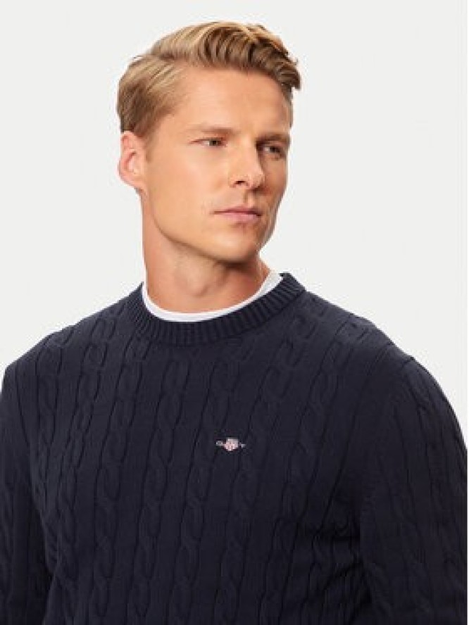 Gant Sweter 8050601 Granatowy Regular Fit