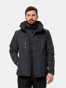 Jack Wolfskin Kurtka outdoor Jasper 3In1 Jkt 1115261 Czarny Regular Fit