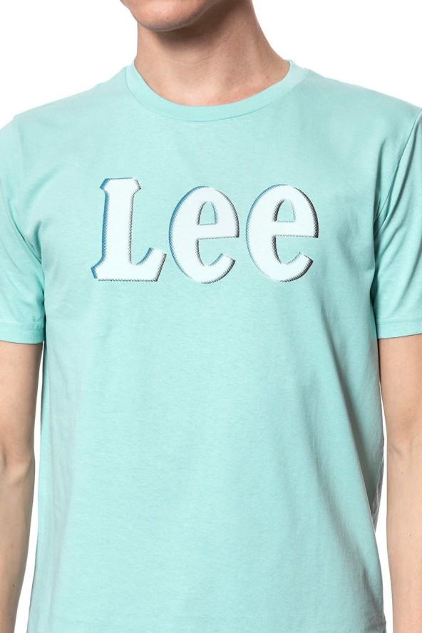 LEE T SHIRT DISTORTED LOGO TEE FADED MINT L61OFENC