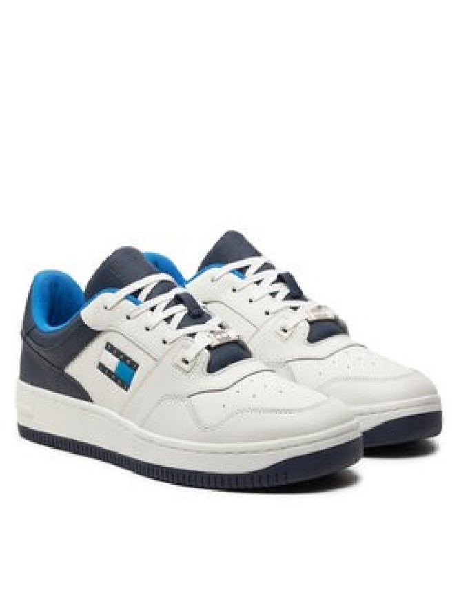 Tommy Jeans Sneakersy Basket Leather EM0EM01434 Granatowy