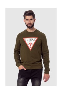 GUESS Zielona bluza męska z trójkątnym logo