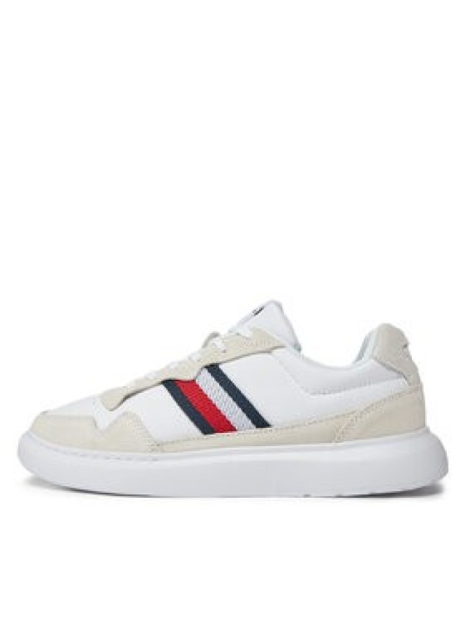 Tommy Hilfiger Sneakersy Light Cupsole Lth Mix Stripes FM0FM04889 Biały