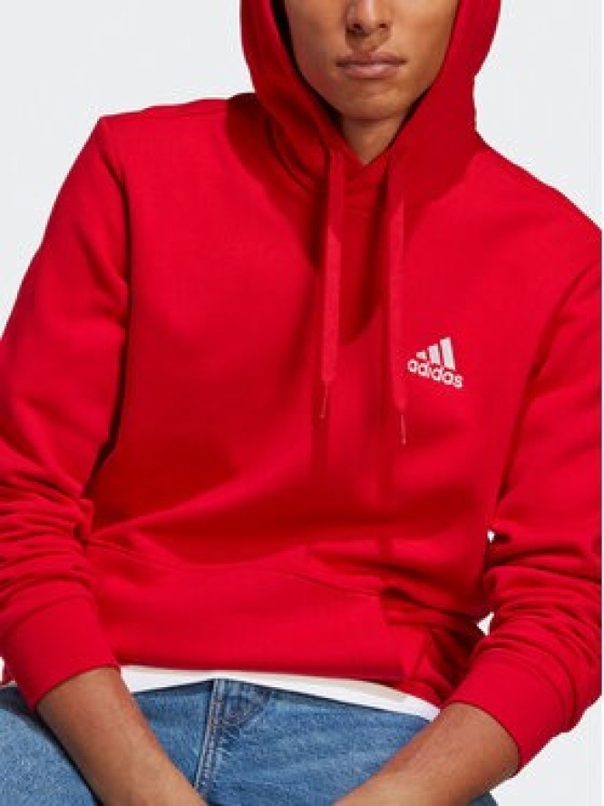 adidas Bluza Essentials Fleece Hoodie H47018 Czerwony Regular Fit