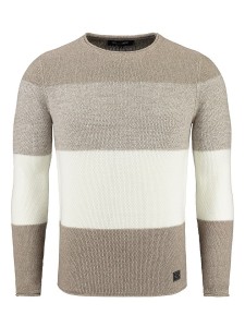 KEY LARGO Sweter "Jogi" w kolorze beżowo-białym rozmiar: M